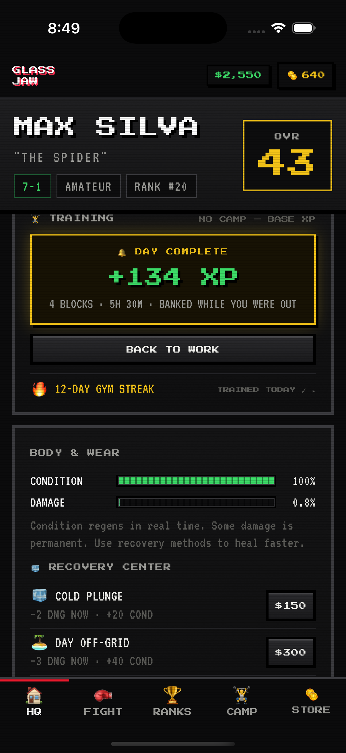 The Gym Log is open — screenshot 2